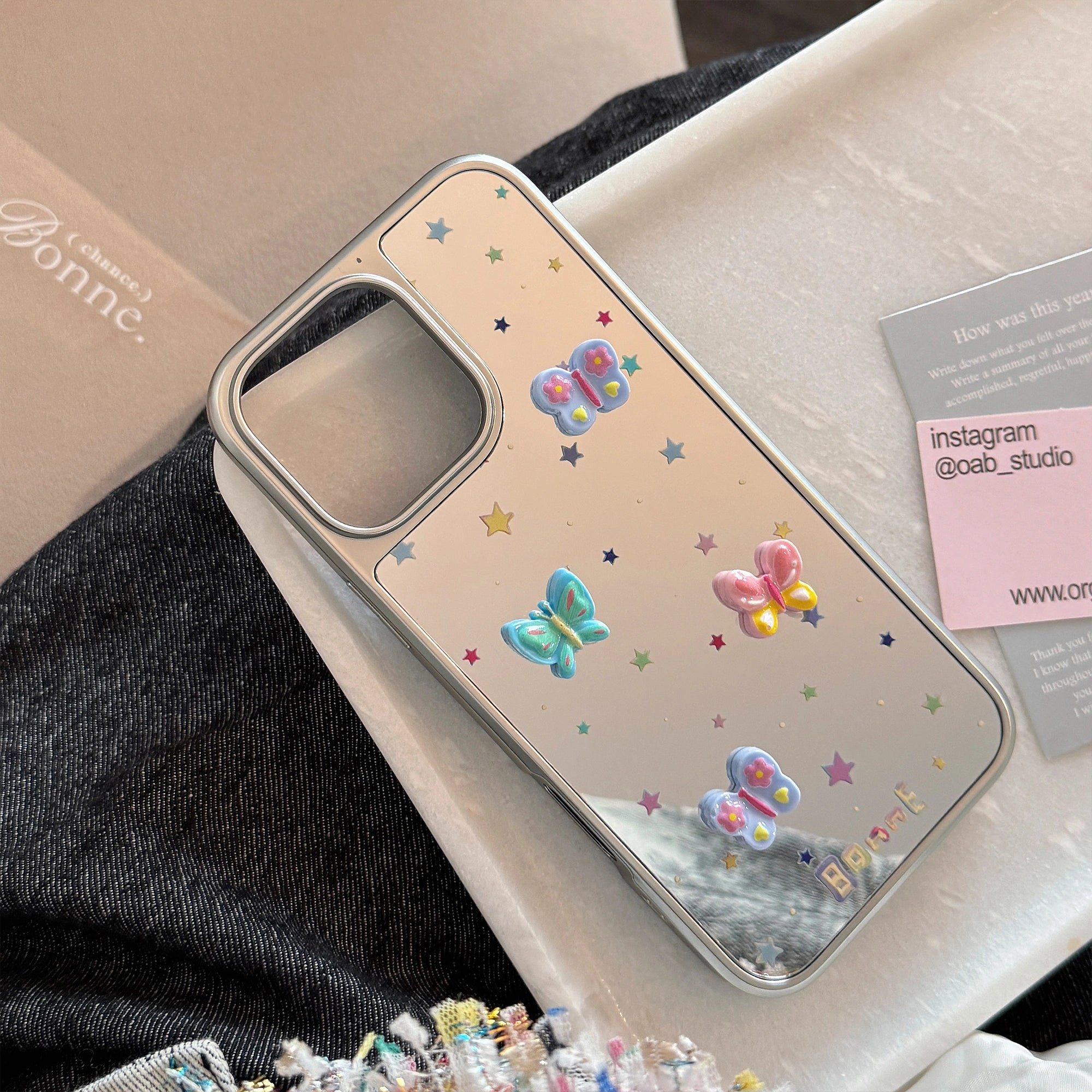 Colorful Stars & Butterflies - iPhone Case